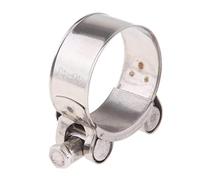 Harilla Abrazaderas de Acero Inoxidable para Manguito de de Motocicletas, Color Plateado, Color plata 40-43mm