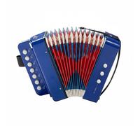 Harilla Acordeón Infantil Educativo Instrumento de Teclas Juguete Musical Compacto Estructura Duradera Material Adecuado para Descubrir Música Formación en, Azul