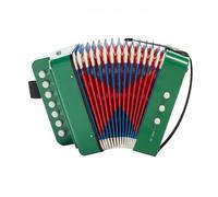 Harilla Acordeón Infantil Educativo Instrumento de Teclas Juguete Musical Compacto Estructura Duradera Material Adecuado para Descubrir Música Formación en, Verde