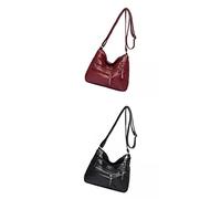 Harilla Bolso de Hombro Mujer con Múltiples Bolsillos Organizador Satchel Purse de Cuero PU Suave Estructura Versátil Adecuado para Trabajo Compras Viajes