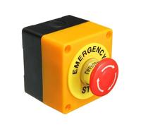 Harilla Botón Pulsador Del Interruptor de Parada de Emergencia con Caja, Letrero Rojo, Piezas de Repuesto de 2,8 "x 2,5" X 3 ", Fácil Instalación, Resistente