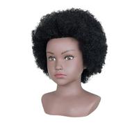 Harilla Cabeza de maniquí con cabello, cabeza de maniquí para tejido de cabello, accesorio de salón con soporte, soporte para cabeza de pelucas, soporte para, Chicas