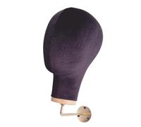 Harilla Cabeza de maniquí de terciopelo para mujer, soporte para sombrero y gorra, de 54 cm de circunferencia y 28 cm de, para montaje en pared, ideal, Negro