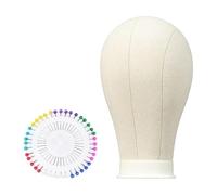 Harilla Cabezal de bloque de lona con 40 alfileres de escritorio múltiples múltiples maniquí de maniquí Pantallas de pelucas para bufandas de bufandas Capas, Cabeza de 55 Cm