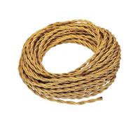 Harilla Cable para Lámpara Colgante Textil Retro Cordón de Iluminación con Alambre Eléctrico Flexible para Reparar Lámparas de Pared Adecuado para Decoración, Oro