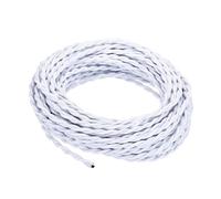 Harilla Cable para Lámpara Colgante Textil Retro Cordón de Iluminación con Alambre Eléctrico Flexible para Reparar Lámparas de Pared Adecuado para Decoración, Blanco