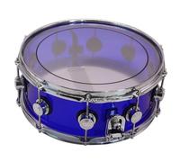Harilla Caja Acrílica Transparente Tambor Redoblante Batería Percusión Concha Clara Metal Aros Proyección Construcción Resistente Adecuada para Estudio, Azul, Tambor De Acrílico Azul De 14 5.5
