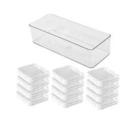 Harilla Caja de almacenamiento para uñas a presión, estuche de exhibición práctico, multiusos, portátil, transparente y práctico organizador de arte de uñas, Caja Larga