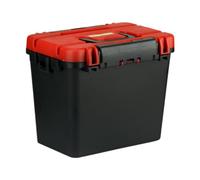 Harilla Caja de Asiento de Pesca, Caja de Aparejos con Asa Y Tapa Plegables, Estuche de Almacenamiento Engrosado con Gran Capacidad para Uso en Exteriores, Tapa roja