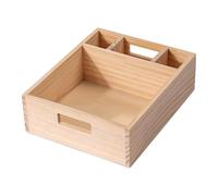 Harilla Caja de madera para guardar accesorios de manicura, organizador ligero para salón de manicura y exhibición, S