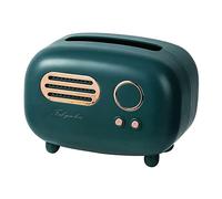 Harilla Caja de pañuelos de radio vintage, caja de almacenamiento de servilletas, dispensador de papel extraíble, servilletero para restaurante, sala de - verde