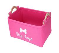 Harilla Caja Organizadora de Juguetes para Mascotas, Cesta para Cachorros, Contenedor Rectangular Multiusos Plegable para Juguetes de Gatos, Contenedores de a, Rosa