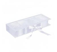 Harilla Caja para Embalaje Festivo con Recorte de Letras Caja de Obsequios Creativa Caja Organizadora para Flores Recipiente Rellenable Hecho en Cartón, Blanco, 43.5 15.3 6.8CM