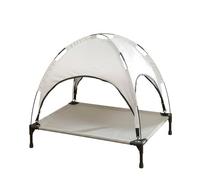 Harilla Cama Elevada para Perro Cama Colchoneta Tumbona con Dosel en Arco con Diseño de Cubierta Arqueada Que Brinda Refugio y Superficie Plana Adecuada para, Blanco Grisáceo, Grande