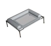 Harilla Cama Elevada para Perros, Tejido de Malla Transpirable, Estructura Metálica Resistente, Ligera, para Uso Interior Y Exterior, Hamaca de Verano, 82cm X 62cm X 23cm