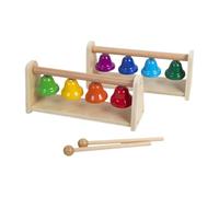Harilla Campanas de mano de 8 notas, regalo de cumpleaños para la enseñanza musical, instrumento de percusión musical, juguetes educativos tempranos para