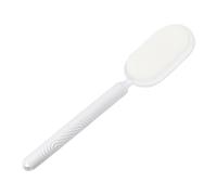 Harilla Cepillo de baño, cepillo de ducha, antideslizante, de doble cara, ligero, ergonómico, ajustable, para hombres y mujeres mayores, de silicona, Blanco