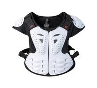 Harilla Chaleco de Motocicleta con Protección Corporal, Protección de Hombros, Chaleco Anticaída para El Pecho Y La Espalda para Patineta, Motocross Y Niños, Blanco