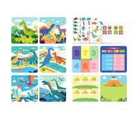 Harilla Children Learning Book Libro Interactivo con Escenas de Animales y Dinosaurios Dibujo de Agua Estimulacion Temprana Motricidad Fina Conveniente para Autos Salas Espera Libre, Dinosaurios