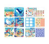 Harilla Children Learning Book Libro Interactivo con Escenas de Animales y Dinosaurios Dibujo de Agua Estimulacion Temprana Motricidad Fina Conveniente para Autos Salas Espera Libre, Océano
