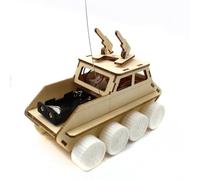 Harilla Coche Teledirigido Tanque Modelo Kit Madera Armado Vehículo Control Remoto Montaje Educativo Proyecto DIY Adecuado para Niños Proyectos de Ciencia Exhibición en Casa