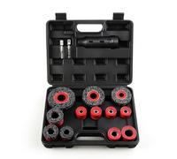 Harilla Coleccion 15 Cepillos Giratorios para Eliminar Oxido Neumaticos con Adaptador Universal y Discos en Caja con Asa para Mecanicos