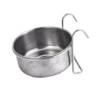 Harilla Comedero Colgante para Mascotas, Comedero para Perro con Soporte, Recipiente para Comida, Taza para Jaula con Colgador de Acero Inoxidable para Gatos, 14 x 5,5 cm