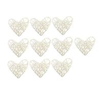 Harilla Conjunto de 10 Apoyos de Mimbre Ratan en Forma de DIY Baratijas, Blanco 8cm, Individual