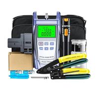 Harilla Conjunto de Fibra Óptica Kit de Empalme Herramienta Medidor Óptico Localizador de Fallas Rascador para y Certificación con Estuche de Tela Resistente, Miniconjunto