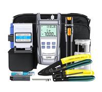 Harilla Conjunto de Fibra Óptica Kit de Empalme Herramienta Medidor Óptico Localizador de Fallas Rascador para y Certificación con Estuche de Tela Resistente, Conjunto 6S