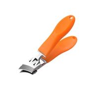 Harilla Cortaúñas inclinado para hombres, uñas gruesas, antisalpicaduras, de acero inoxidable, resistente, de gran apertura, curvado, Naranja