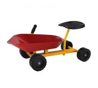 Harilla de Arena Infantil Coche de Juego Vehículo de Obra Juguete de Empuje con Marco de Acero Tubular Asiento de Mango para Excavar Adecuada para Parque Infantil Playa Jardín, Rojo