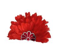 Harilla de Plumas de Sombrero Indio Adultos para Adultos para Disfrutar de la interpretación del Escenario, Rojo