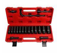 Harilla Electric Socket Wrench de Impacto Vasos Profundos Carraca Adaptadores Acero CR-MO Resistente Conexión de 1/2 Pulgada Compatible con Mecánica Taller Mantenimiento Automotriz