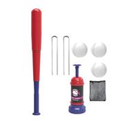 Harilla Entrenador Infantil de Béisbol Set Combinado de Herramienta de Golpeo Pelotas Estacas y Bolsa en Diseñado para Actividades Deportivas y Juegos en Jardín Niños, Rojo
