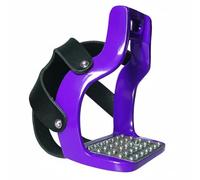 Harilla Estribo de Acero Inoxidable con Soporte Estable Jaula con Red Protectora y Base de Aluminio Pulido Adecuado para, Array, Púrpura, Con Cubierta De PU
