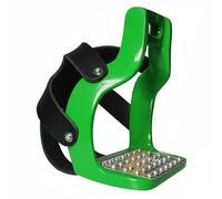 Harilla Estribo de Acero Inoxidable con Soporte Estable Jaula con Red Protectora y Base de Aluminio Pulido Adecuado para, Array, Verde Manzana, Con Cubierta De PU