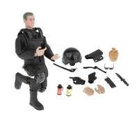 Harilla Figura de acción de Las Fuerzas Especiales a Escala 1/6, Juguete de Hombre, Conjunto de Modelo de Soldado de policía Realista, Juego de Figuras de, Negro