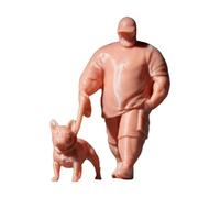 Harilla Figura en Miniatura de un Tipo paseando a un Perro a Escala 1/64, Adorno pequeño, Modelo de colección Mini portátil, decoración de Diorama de, Despegar