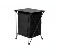 Harilla Gabinete Plegable de Almacenamiento con en Aluminio Mesa Multifuncional Estante Interior Removible y Tela Oxford 600D Adecuado para Camping Actividades Exteriores Jardín Picnic, Negro