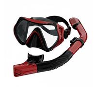 Harilla Gafas de Buceo Infantiles Visión Panorámica Cristal Bandas Ajustables Material Silicona Indicadas para Natación Buceo Sala de Juegos Acuática, Rojo, Máscar Snorkel