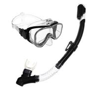 Harilla Gafas de Buceo para Adulto Set de Snorkel Máscara con Tubo Flexible Silicona Ajustable Campo Amplio Apto para Excursiones de Playa Práctica de, Negro Transparente, M2510 Silicon S32