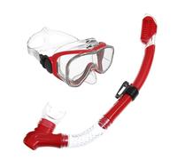 Harilla Gafas de Buceo para Adulto Set de Snorkel Máscara con Tubo Flexible Silicona Ajustable Campo Amplio Apto para Excursiones de Playa Práctica de, Rojo Transparente, M2510 Silicon S32