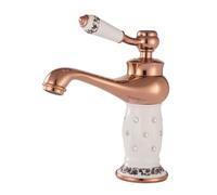 Harilla Grifo para Lavabo Grifo de Baño Mezcladora de Lavamanos Llave Monomando Diseño Clásico con Cuerpo Redondeado y Curvo en Latón y Cerámica Instalación, color to 1, Lujo Ligero