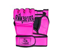 Harilla Guantes MMA Medio Mujeres Hombres Guantes de Lucha Guantes de Kickboxing Muay Thai Mitts Sandbag Open Palm Kick Boxing Guantes Saco de Boxeo, Rosado