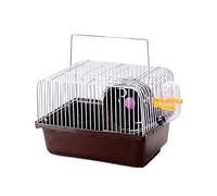 Harilla Hamster Carrier Jaula Portátil para Animales Pequeños Incluye Rueda para Correr Cuenco de Alimentación y Botella de Agua Hecha de, marrón