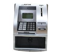 Harilla Hucha Cajero Automático para Niños, Hucha para Ahorro de Dinero con Tarjeta, Contraseña Y Reconocimiento, Hucha Electrónica para Niños de 3 4 5 6 7 8, Plata, Individual
