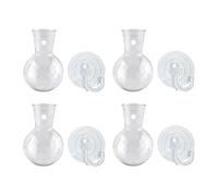 Harilla Jarrón Transparente Colgante, Macetero Colgante de Pared con Gancho de Ventosa, Cultivo para Flores, Decoración de Jardín, 4 Piezas, Individual