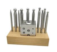 Harilla Juego de 13 bloques de perforación para doming, matriz de conformado de metal, rendimiento, base de madera, versátil.