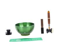 Harilla Juego de Cuencos Tibetanos, Gong de Meditación, Decoración Relajante, Materiales de Arte, Adorno con Mazo de Madera para Hombres Y Mujeres, F5